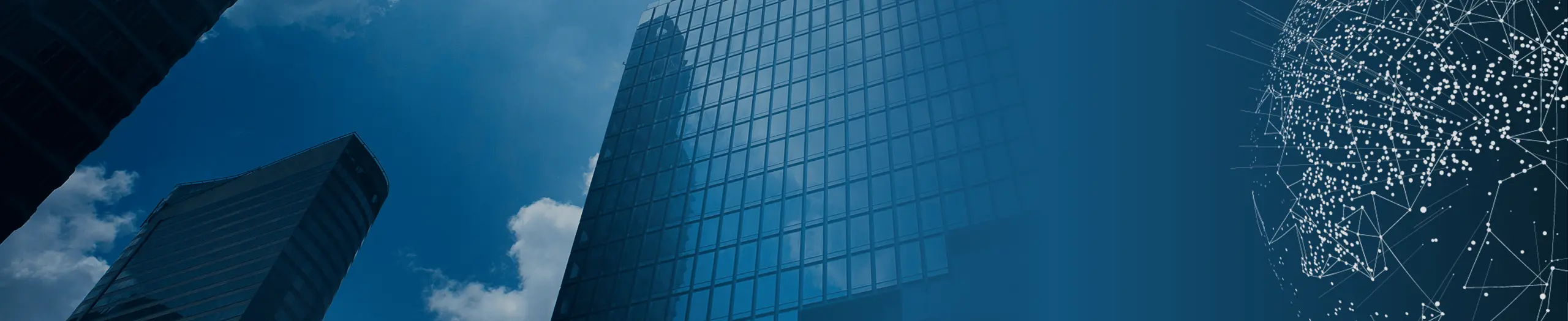Upward view of skyscrapers