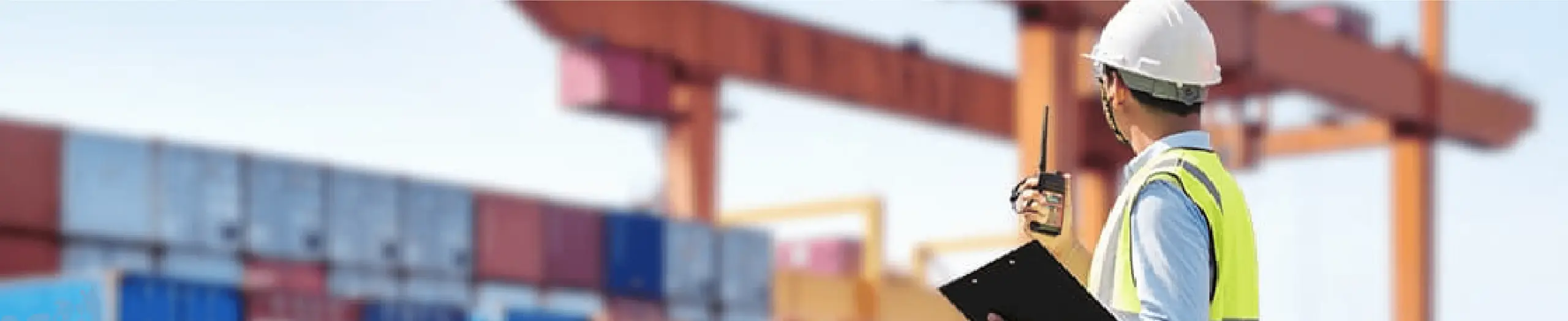 Worker at shipping yard