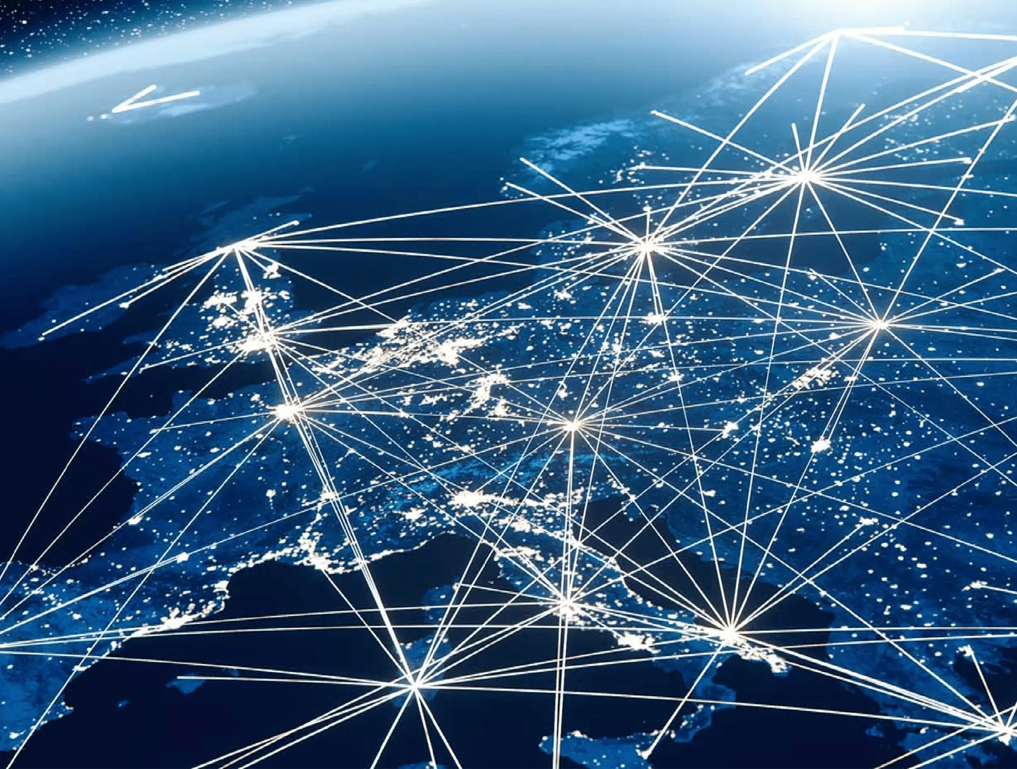 Global network visualization over Europe
