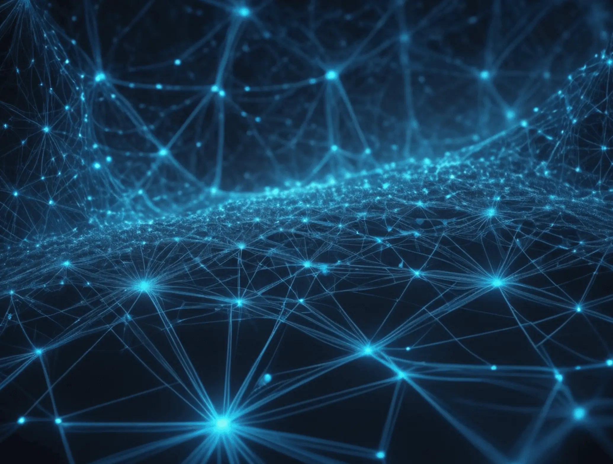 Blue digital network visualization